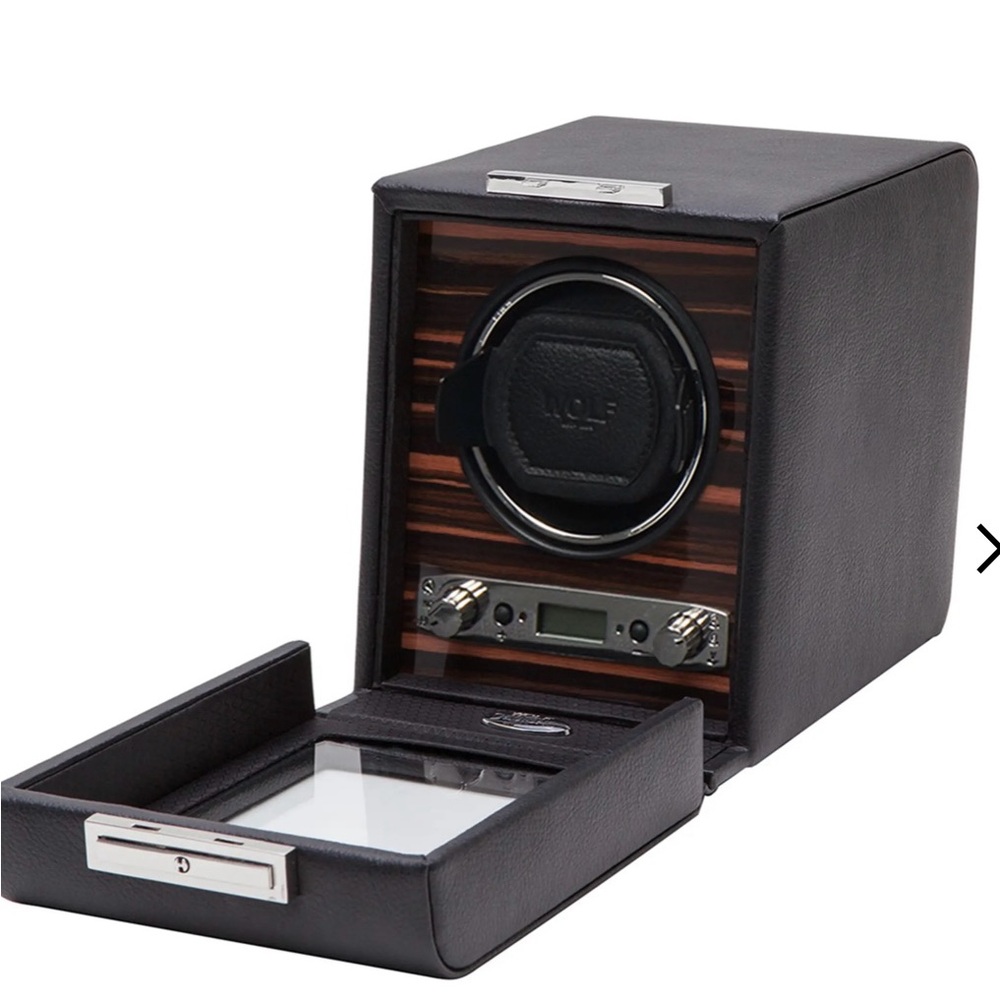 Wolf Black And Silver Watch Winder